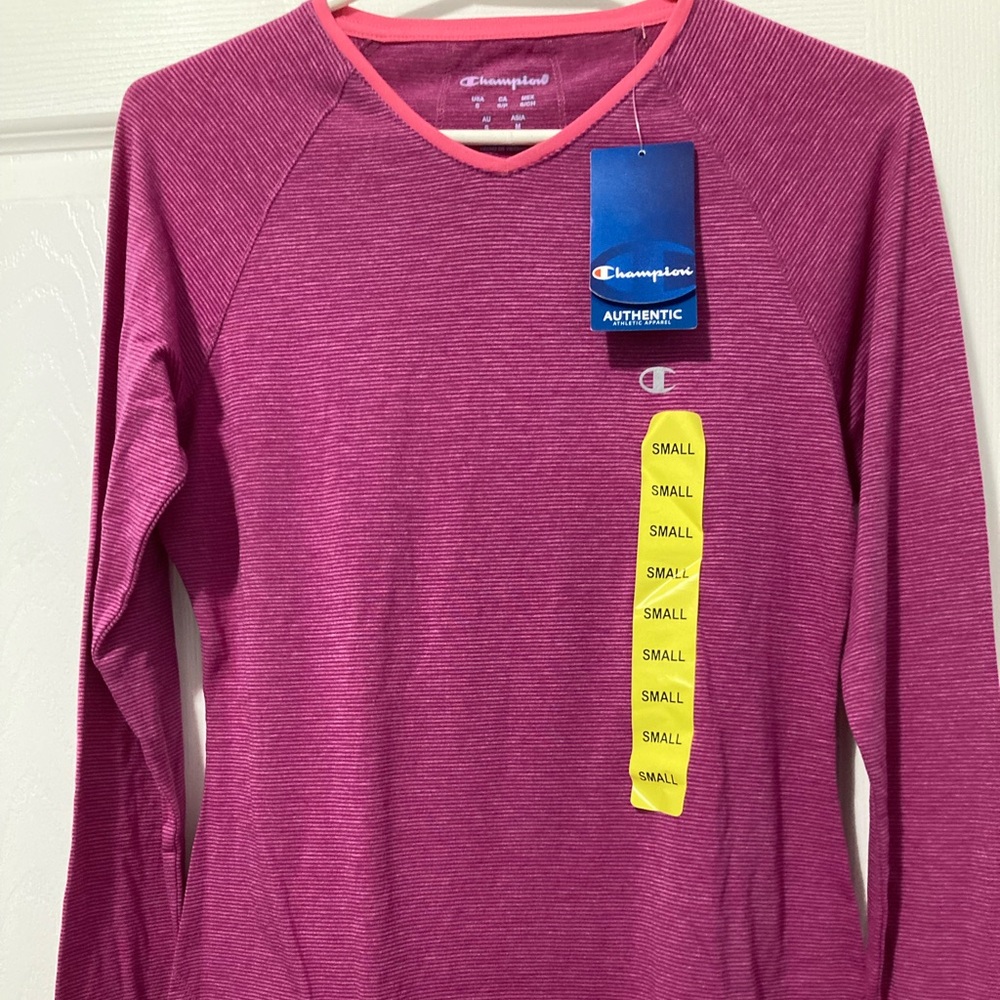 Champion Fuschia Magenta Long Sleeve Tee
